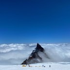 Skiing inside a ping pong ball in Mt. Baker and my first summit in Mt. Rainier.